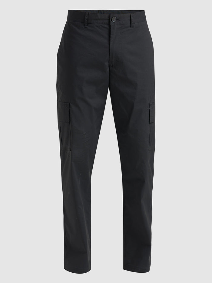 Cotton Regular Fit Cargos - Black