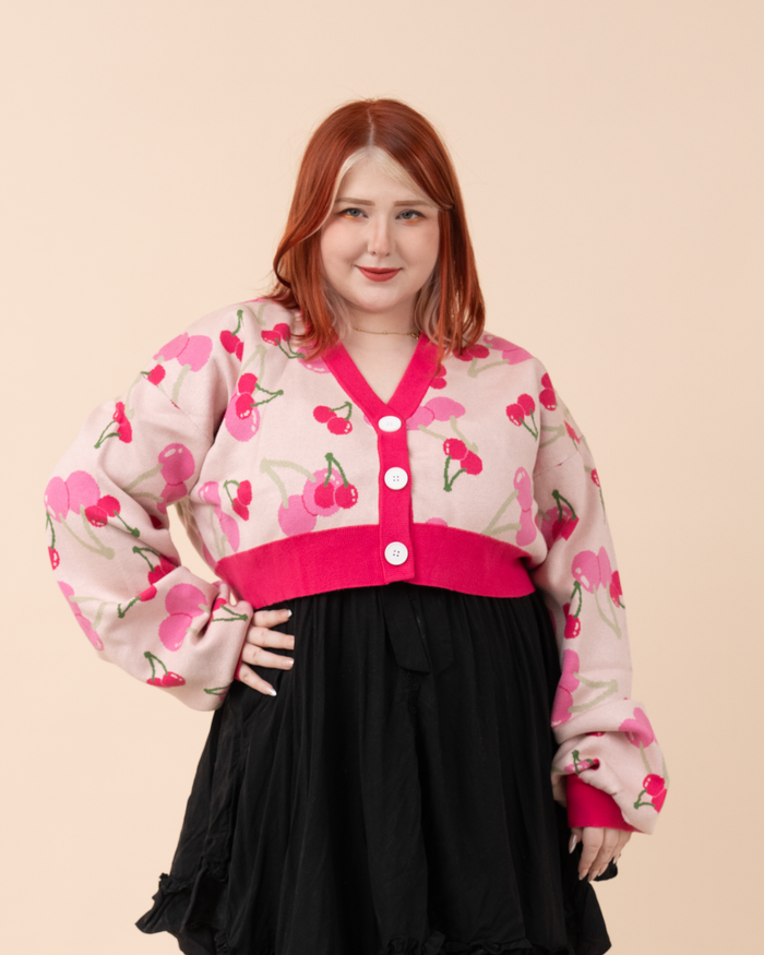 Cropped Cherry Cardigan