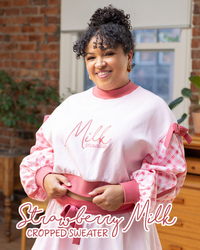 Cropped Strawberry Milk Sweater