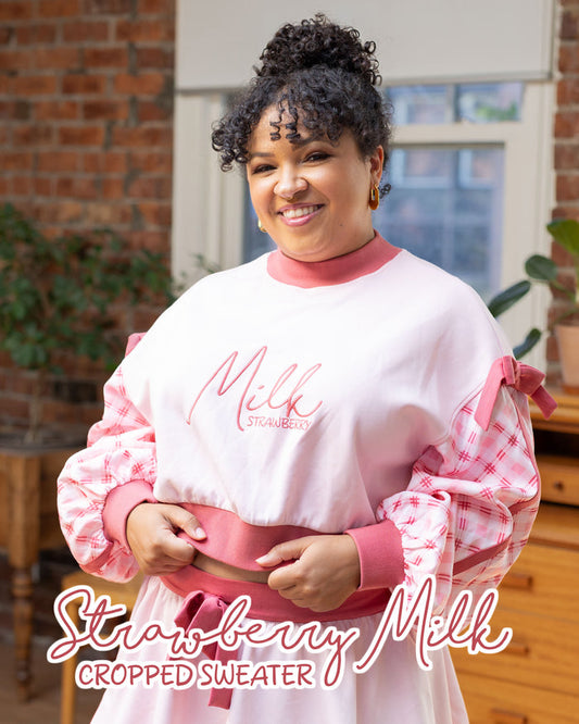 Cropped Strawberry Milk Sweater