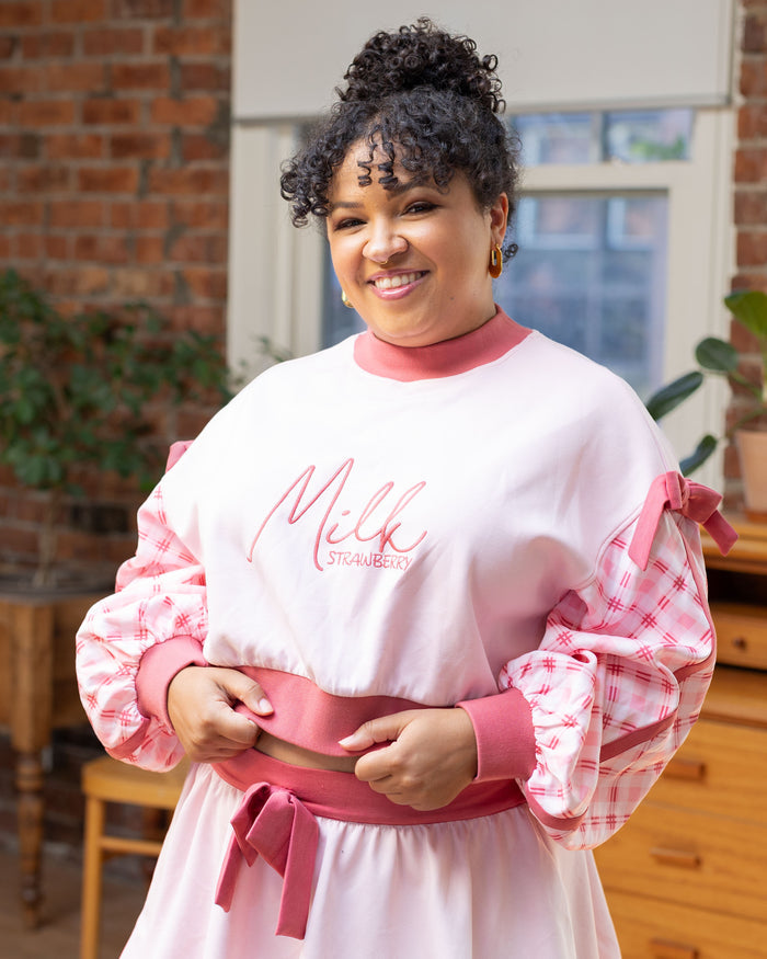 Cropped Strawberry Milk Sweater
