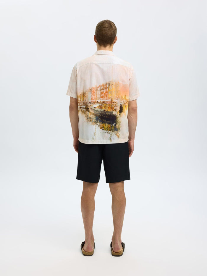 Cuban Collar Printed Shirt