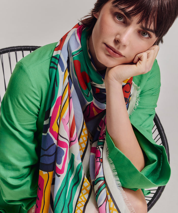 Cubists Oversized Square Scarf in color multi
