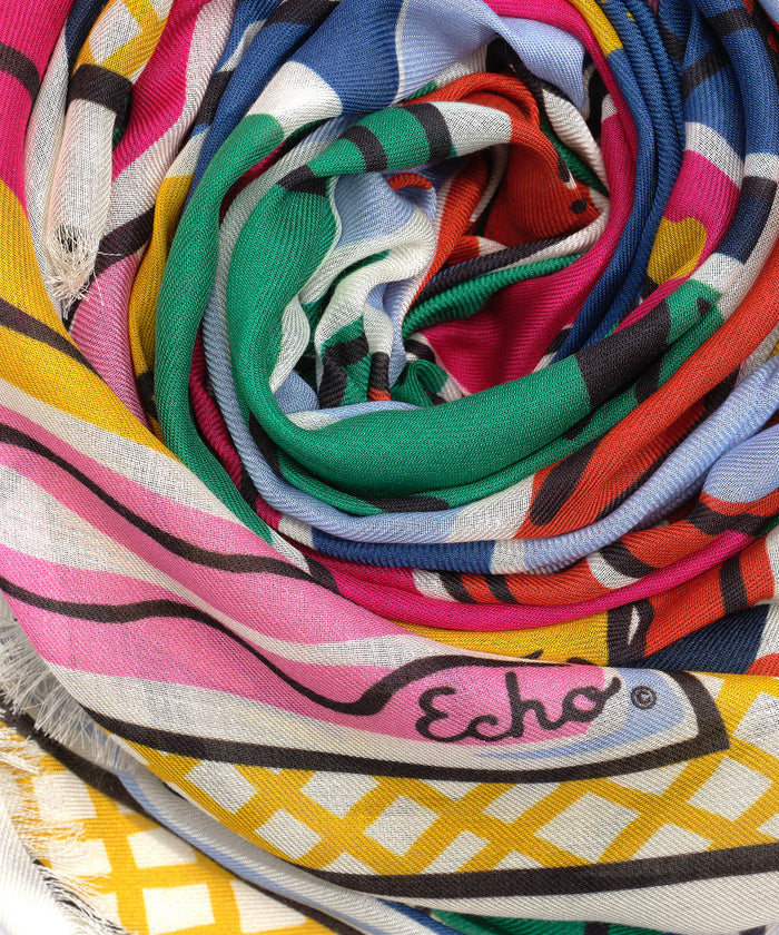 Cubists Oversized Square Scarf in color multi