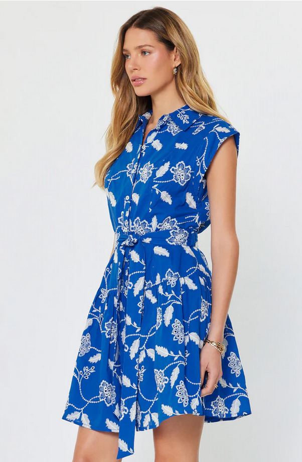 Current Air Button Down Shirred Mini Dress