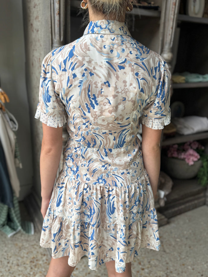 Daisy Swirl Pindot Combo Karissa Dress