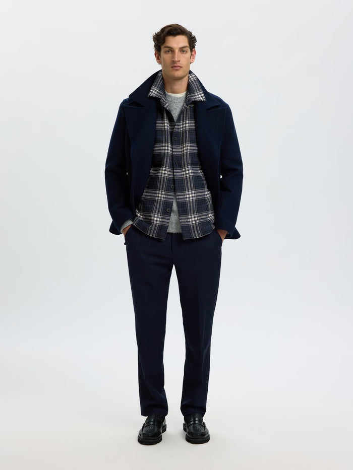 Dark Blue Check Overshirt