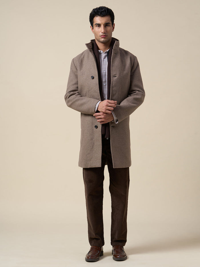 Dark Brown Corduroy Straight Fit Pants