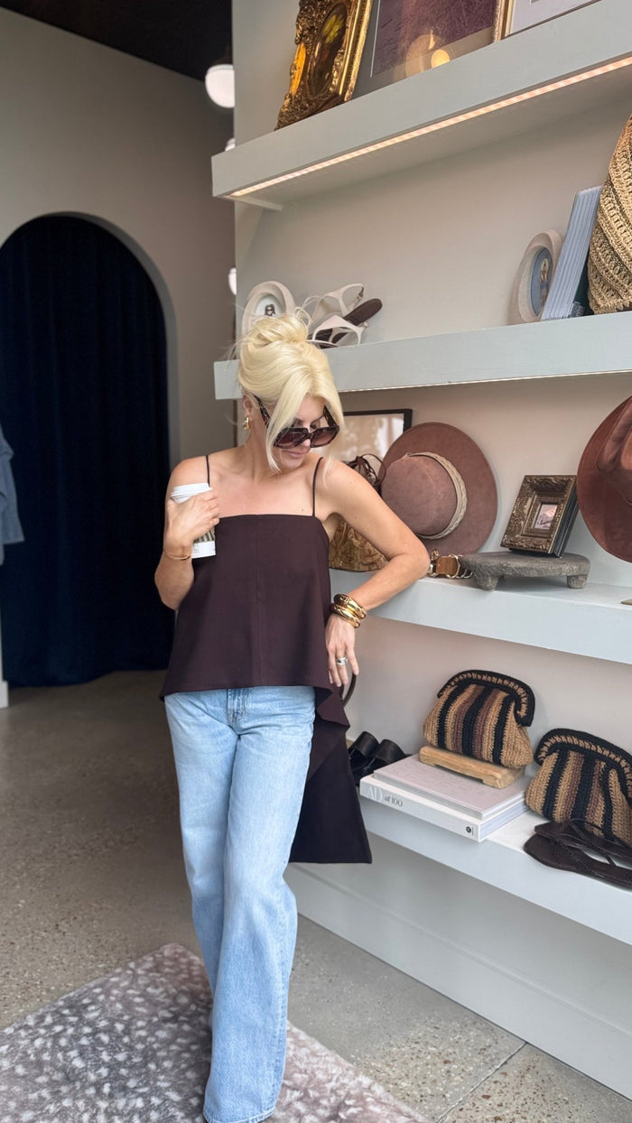 Dark Brown Hansen Top - Amor Lafayette