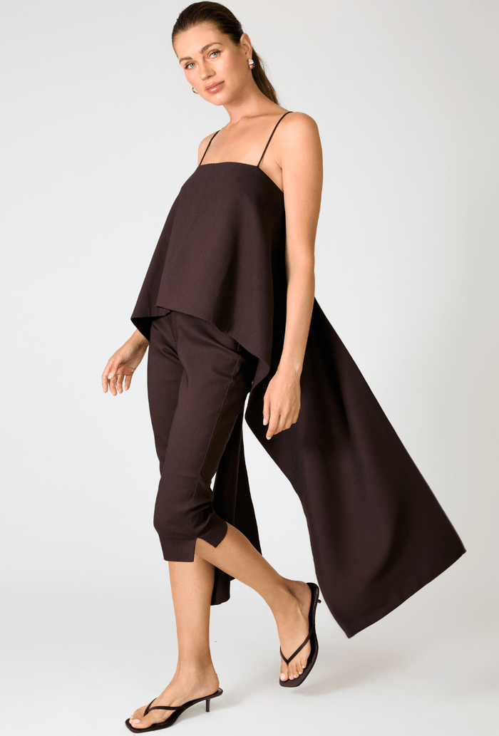 Dark Brown Hansen Top - Amor Lafayette