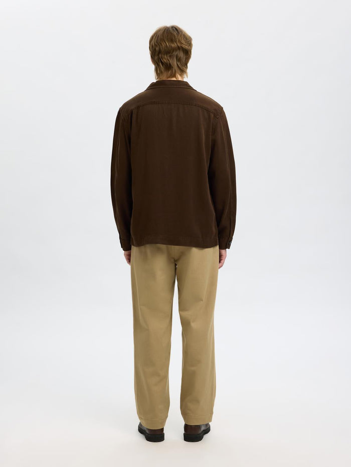 Dark Brown Regular Fit Overshirt