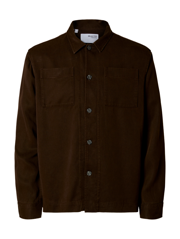 Dark Brown Regular Fit Overshirt