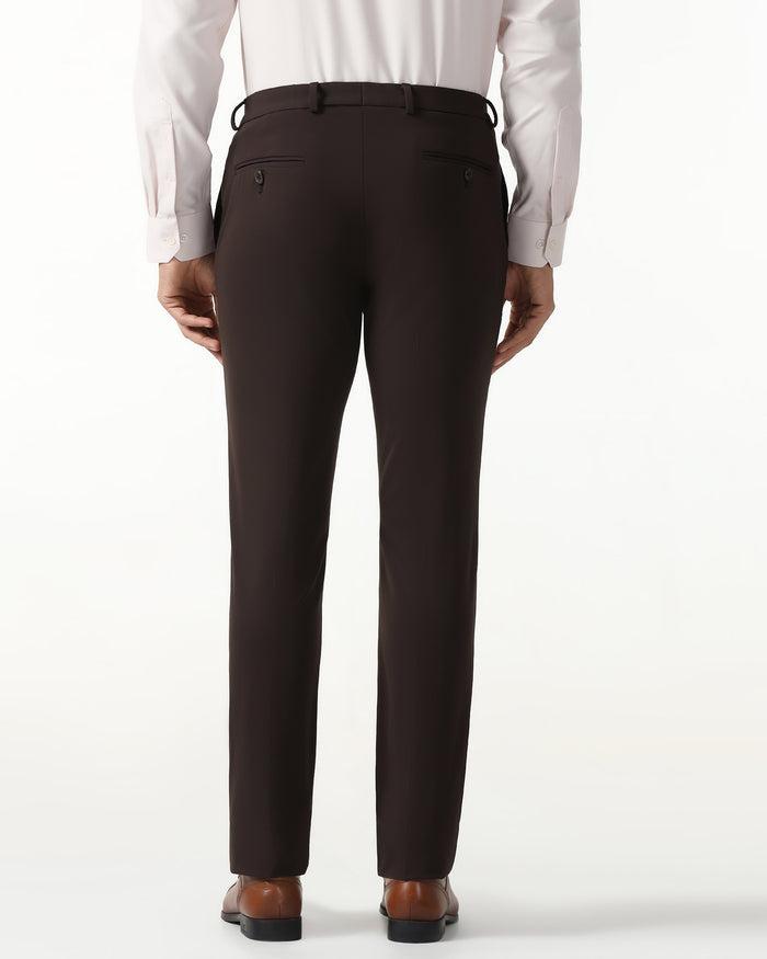 Dark Brown Solid Trouser - Oak