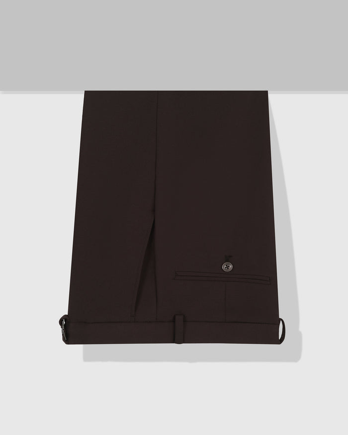 Dark Brown Solid Trouser - Oak
