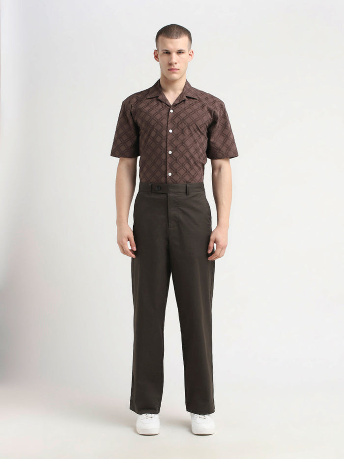 Dark Brown Wide Fit Pants