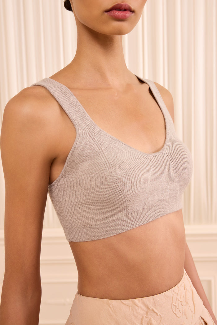 Delia Knit Bra - Pebble