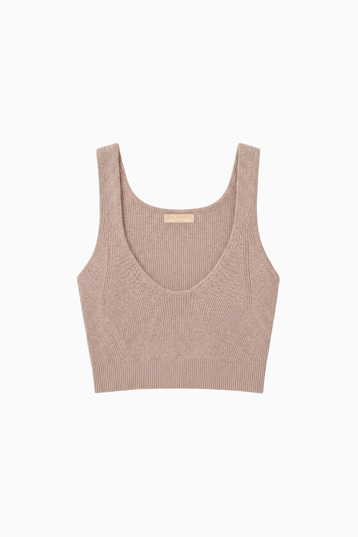 Delia Knit Bra - Pebble