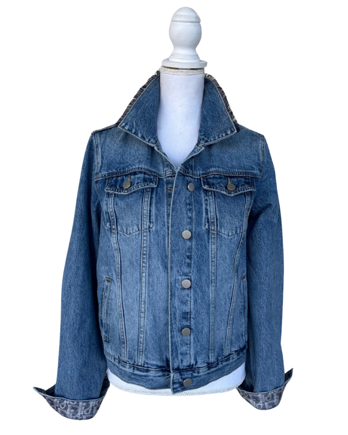 Designer Scarf Denim Jacket