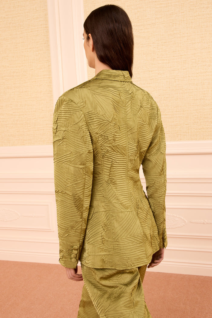 Dhemi Satin Blazer - Moss Gold