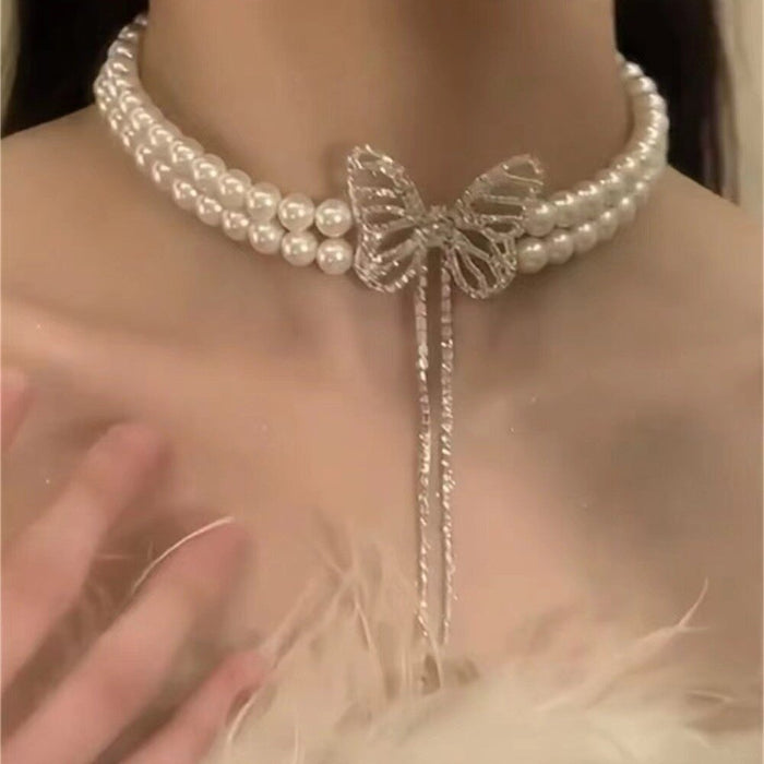 Diamond Butterfly Choker Necklace - Fashionnsio