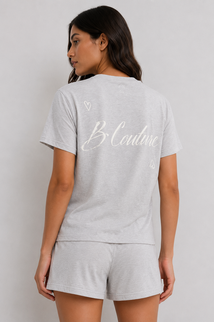 Dreamy Cotton Pyjama Set - Light Grey