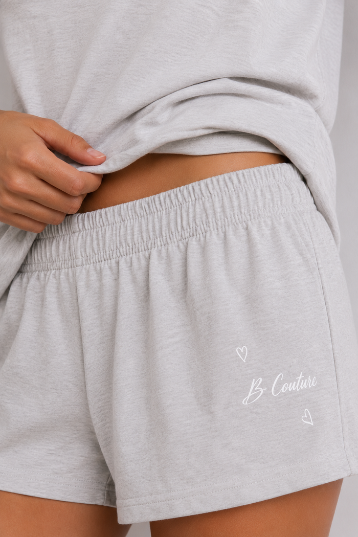 Dreamy Cotton Pyjama Set - Light Grey