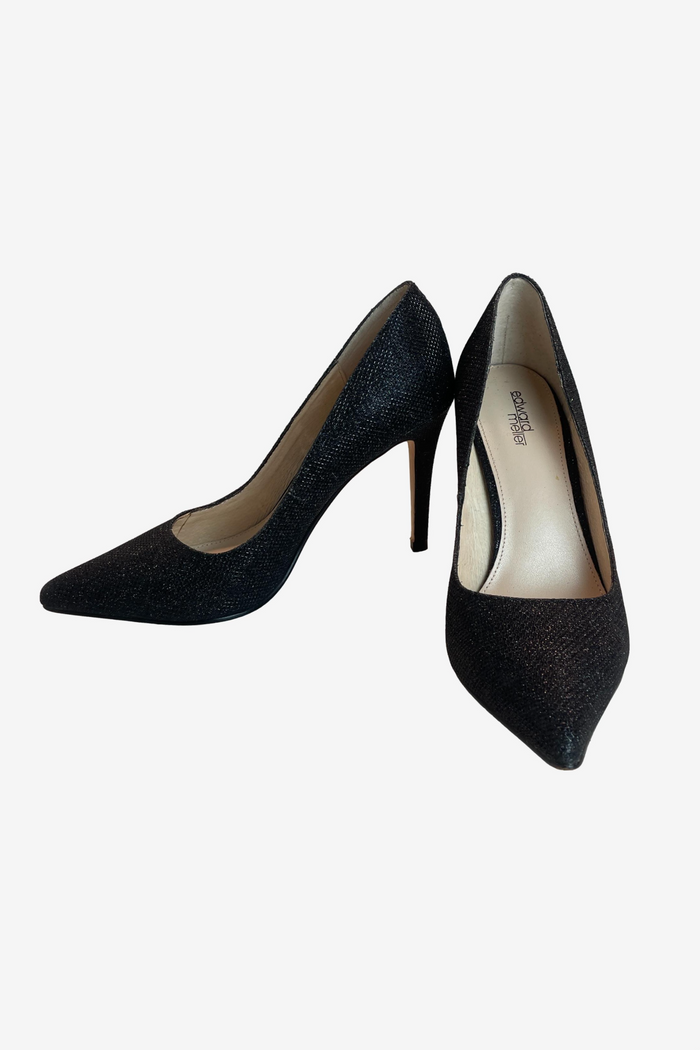Edward Miller Black Glitter Stilettos image 0