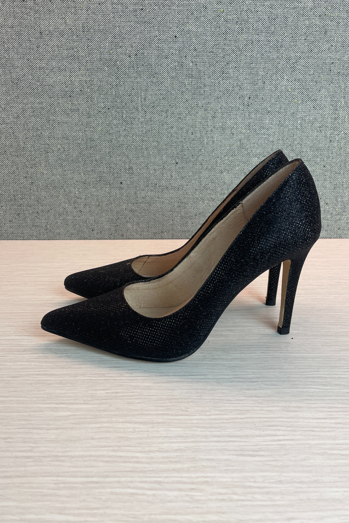 Edward Miller Black Glitter Stilettos image 1