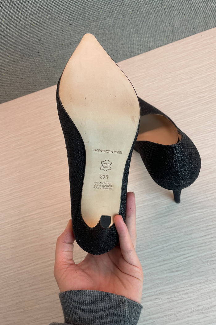 Edward Miller Black Glitter Stilettos image 2