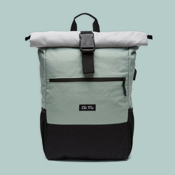 Ela Mo™ Rolltop Rucksack | Mintgrey