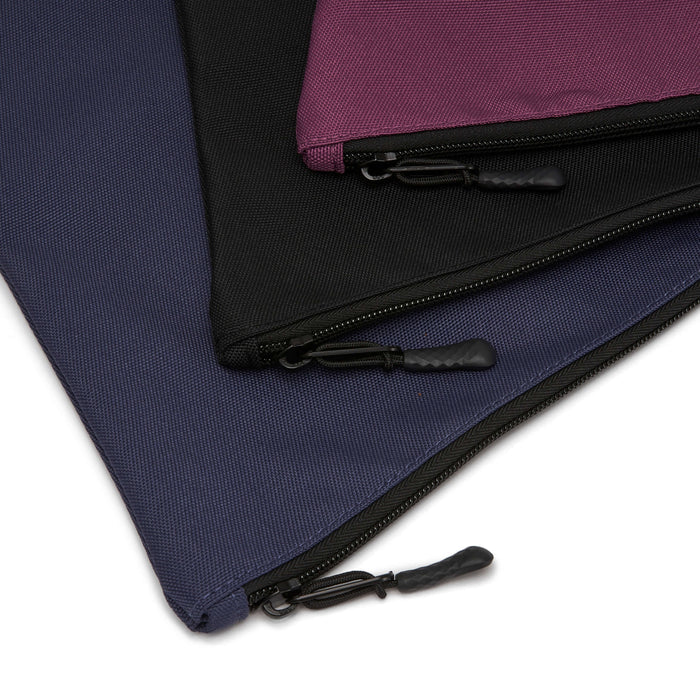 Ela Mo™ Taschen-Set für Rucksäcke | 3-teilig. Drei Taschen in verschiedenen Größen und Farben mit Reißverschluss.