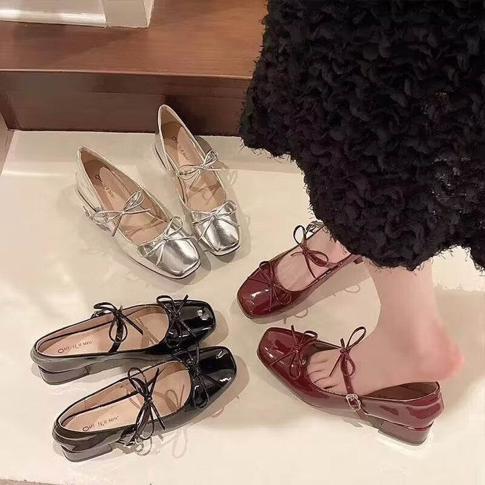 Elegant Bow Mary Jane Flats - Fashionnsio