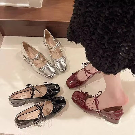 Elegant Bow Mary Jane Flats - Fashionnsio