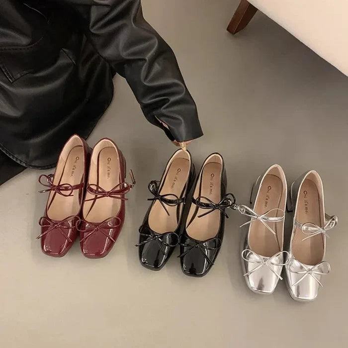 Elegant Bow Mary Jane Flats - Fashionnsio