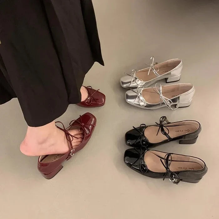 Elegant Bow Mary Jane Flats - Fashionnsio