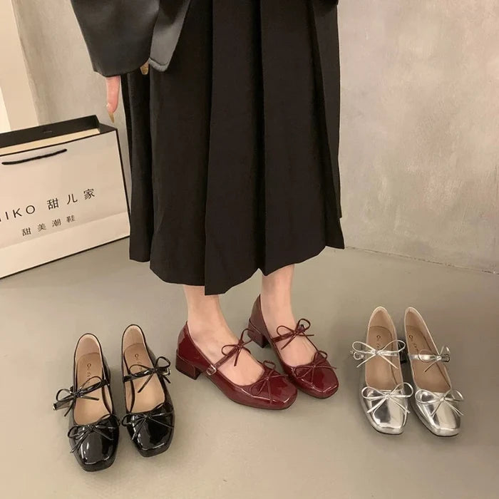 Elegant Bow Mary Jane Flats - Fashionnsio