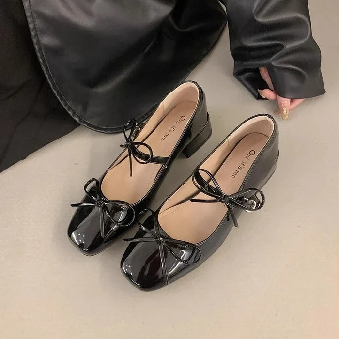Elegant Bow Mary Jane Flats - Fashionnsio