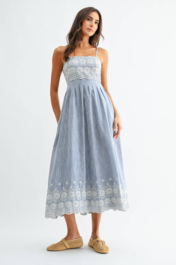 Elena Embroidered Midi