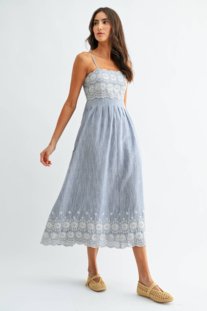 Elena Embroidered Midi