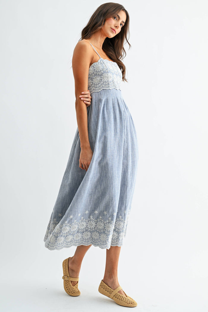 Elena Embroidered Midi