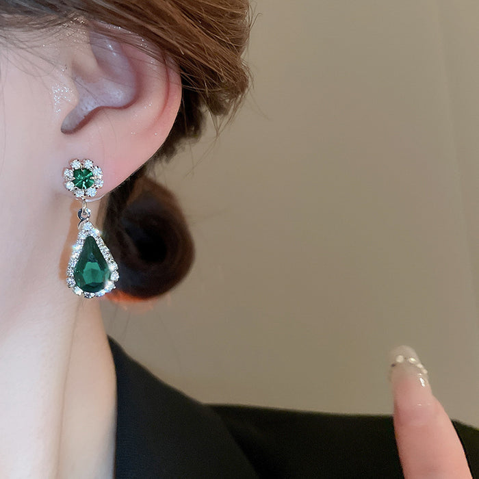 Emerald Necklace & Earring Set - Fashionnsio
