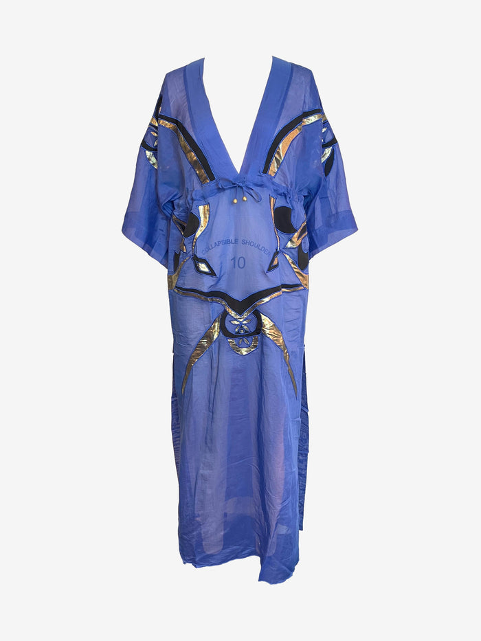 Emilio Pucci Blue V Neck Maxi Dress image 0