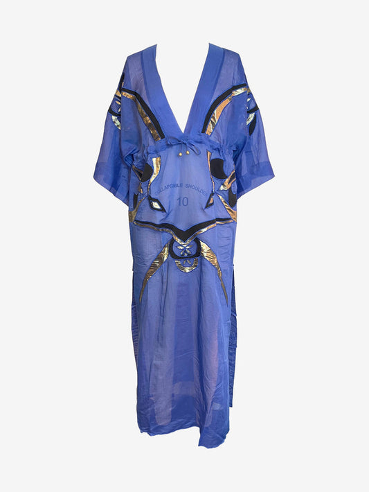 Emilio Pucci Blue V Neck Maxi Dress image 0