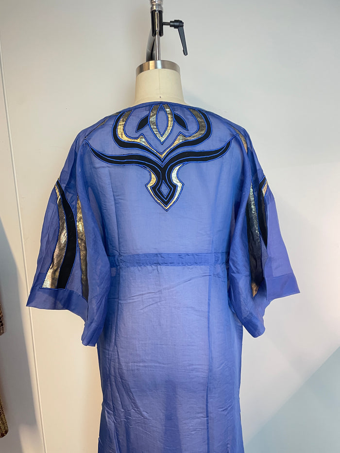 Emilio Pucci Blue V Neck Maxi Dress image 3