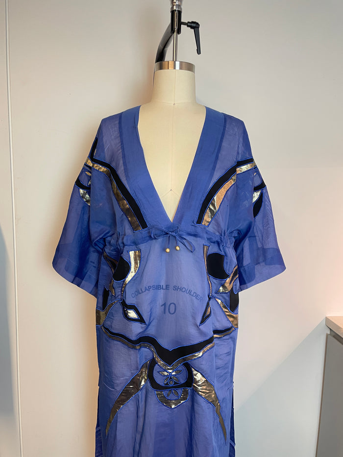 Emilio Pucci Blue V Neck Maxi Dress image 4