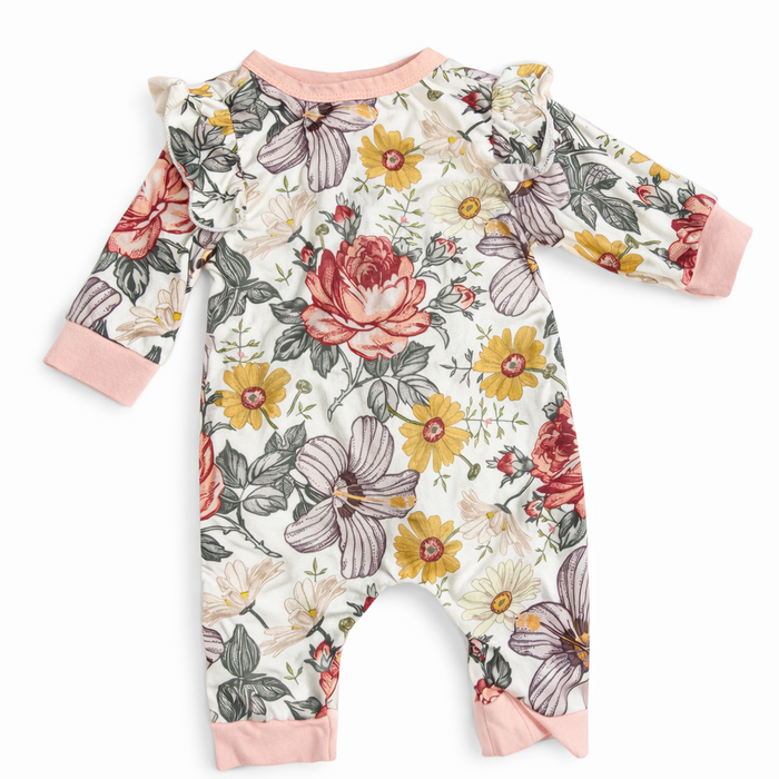Shein Neutral Floral Romper size Est.  3-6M excellent used condition