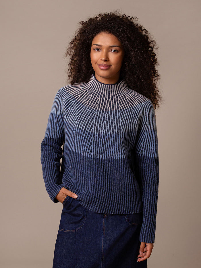 Faded Funnel Neck Jumper