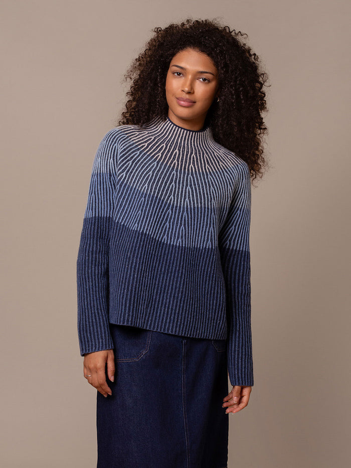 Faded Funnel Neck Jumper