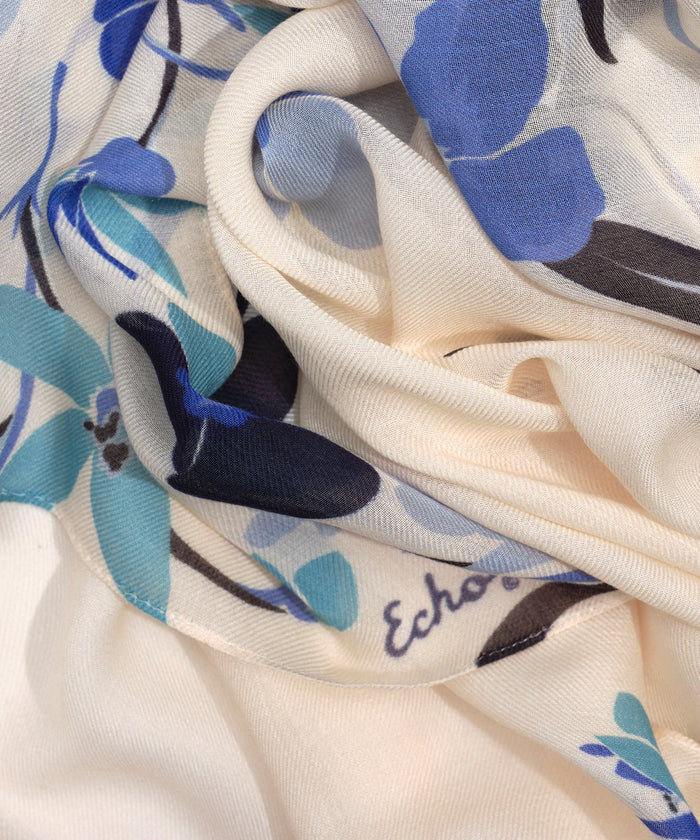 Falling Flowers Wrap in color chambray