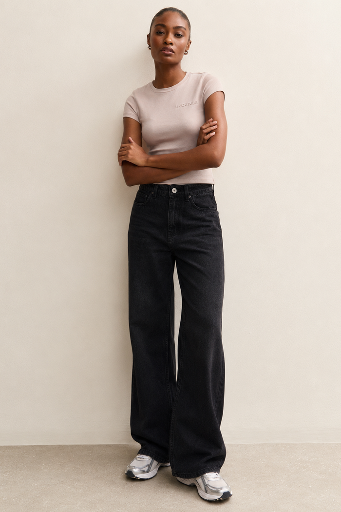 Fitted Short Sleeve Stretch Cotton T-Shirt - Stone